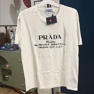Prada Cream Graphic Men's Tee